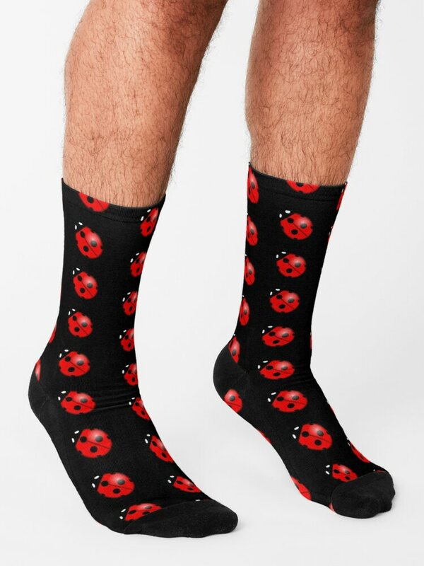 Black Ladybug Pattern Socks Socks Custom Socks Compression Socks Men