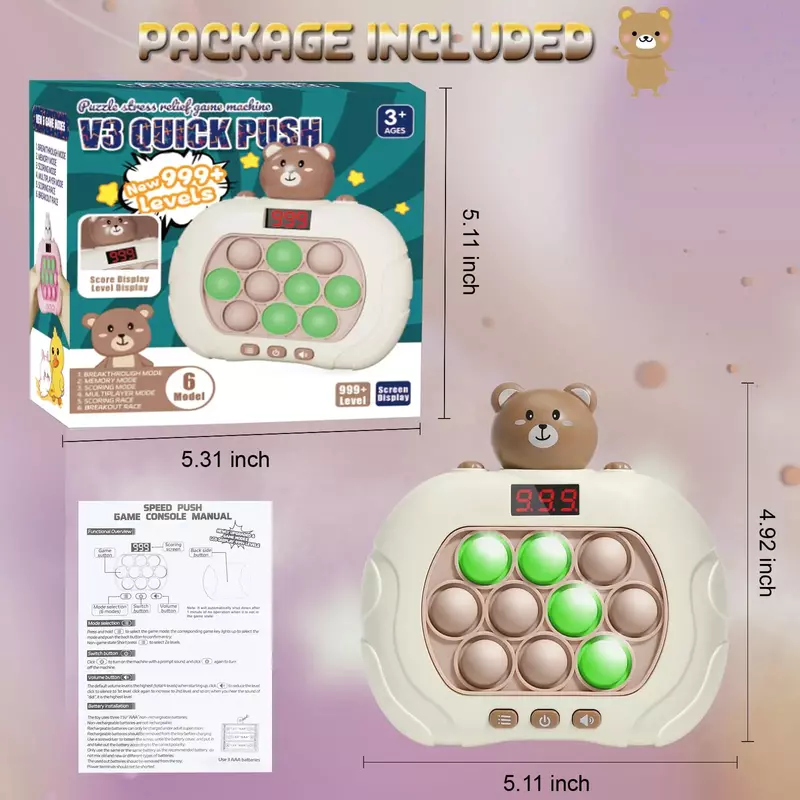 Consola de juegos Pop Light de 999 niveles, versión definitiva, con pantalla LED, juguetes Fidget para niños y adultos, regalo de Navidad