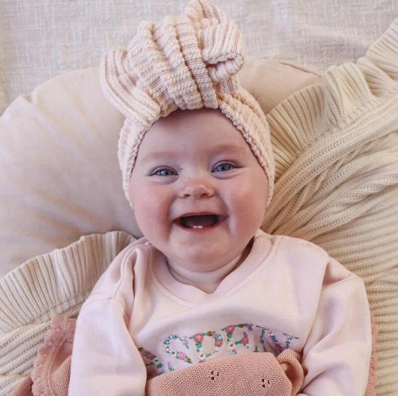 Diadema Bandeau de algodón para bebé, turbante ancho suave a rayas, lazo para la cabeza de bebé, diadema Vintage sólida para recién nacido