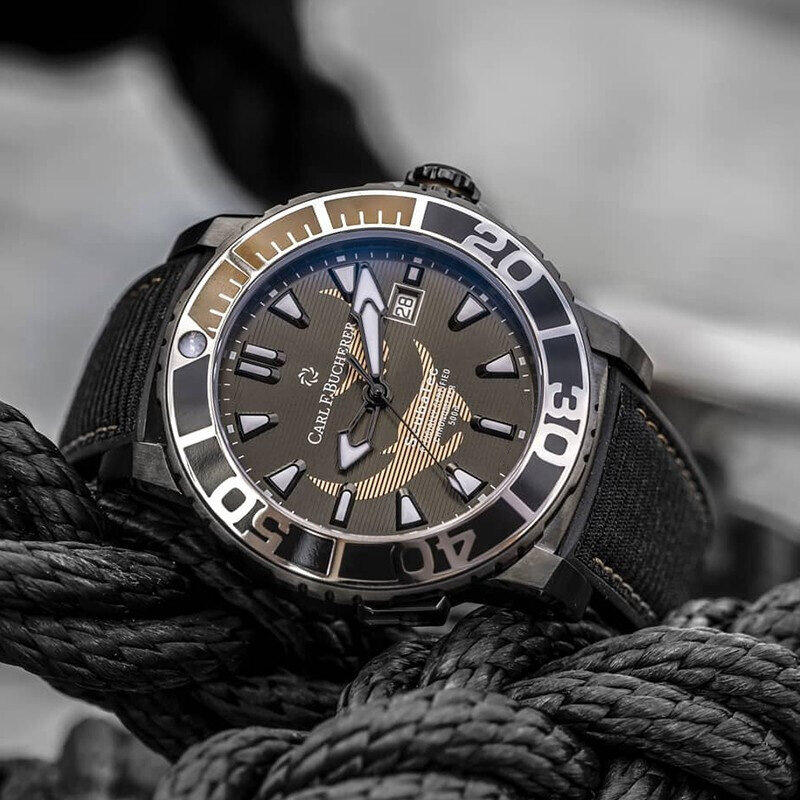 Часы Carl F.Bucherer серии Pravi, механические мужские часы с глубоким погружением, черные, стандартные мужские роскошные спортивные часы, водонепроницаемые