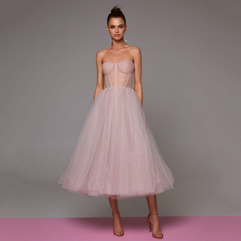 Tỉnh Couture Ngắn Một Dòng Hứa Áo Quây Voan Chính Thức Cưới Dạ Hội Váy Đầm Cho Tốt Nghiệp Vestidos De Fiesta