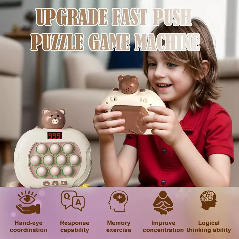 Электронная игровая консоль 999 уровня с быстрым нажатием и встроенным экраном, подходит для взрослых и детей, игрушка-антистресс на Рождество