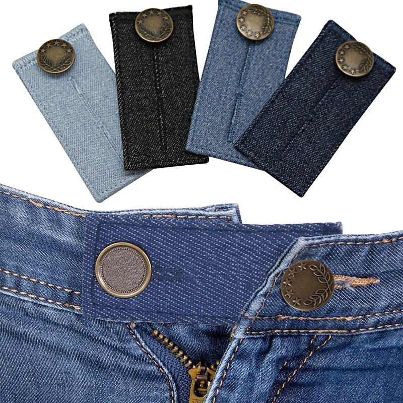 Neue Unisex Rock Hose Jeans Taille Expander Einstellung Bund Extender Knopf elastische Gürtel verlängerung Schnalle DIY Zubehör