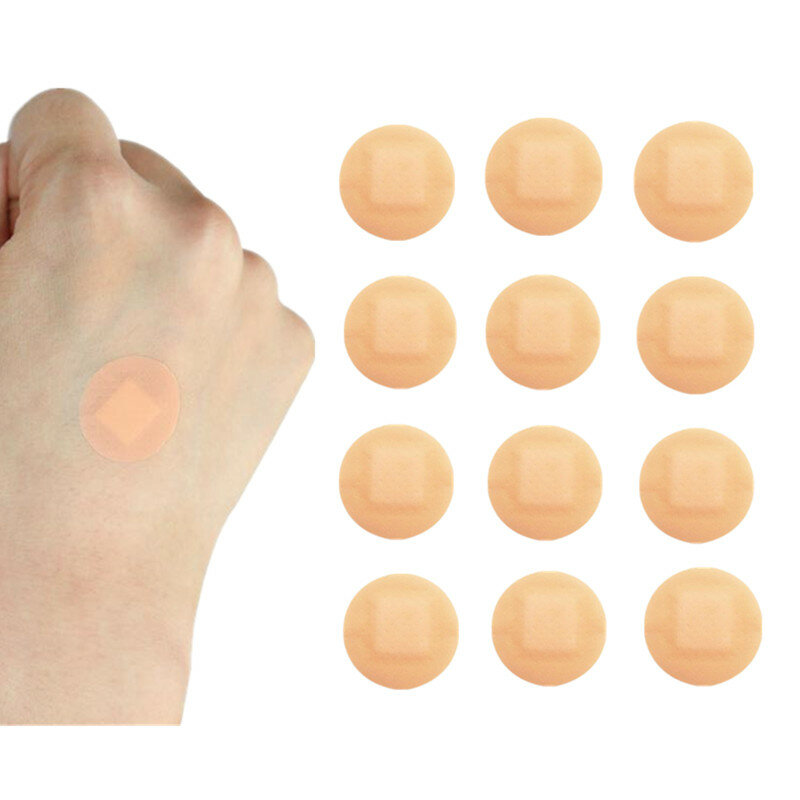 100pcs/set Round Circle Shaped Band Aid Skin Color Patches Wound Dressing Plasters Waterproof Adhesive Bandages Patch