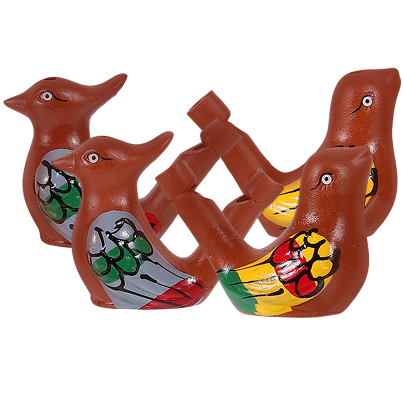 Juguete Musical de 4 piezas para niños, silbato de cerámica para pájaros, juguete de regalo, Warbling Water Warbler