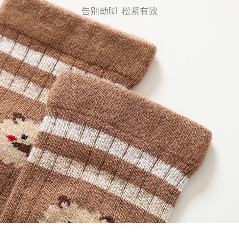 Милые носки для маленьких девочек с животными, весенние детские чулки, детские носки до колена на осень и зиму, носки до колена с мультяшными животными