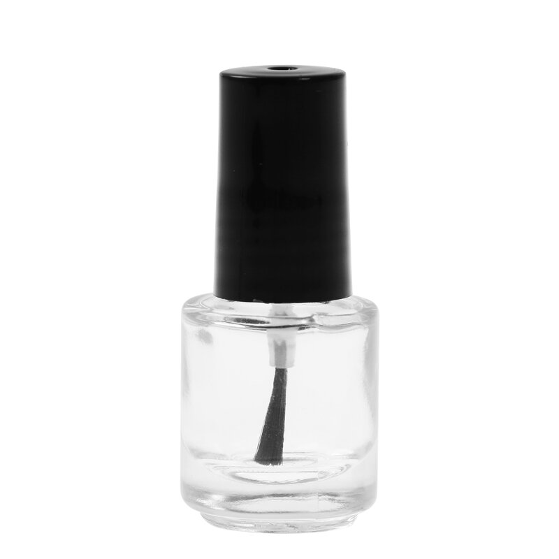 5/10/15ml Empty Nail Polish Glass Bottle Clear Portable Nail UV Gel Container Refillable Bottle Square Round Cosmetic Tube