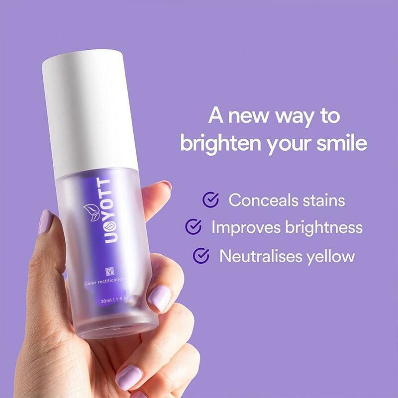 Pasta de dientes púrpura V34, pasta de dientes que limpia la cavidad Oral, ilumina los dientes, cuidado blanco, eliminación de protección, amarilla, Gingiva, C6L7, 30ml