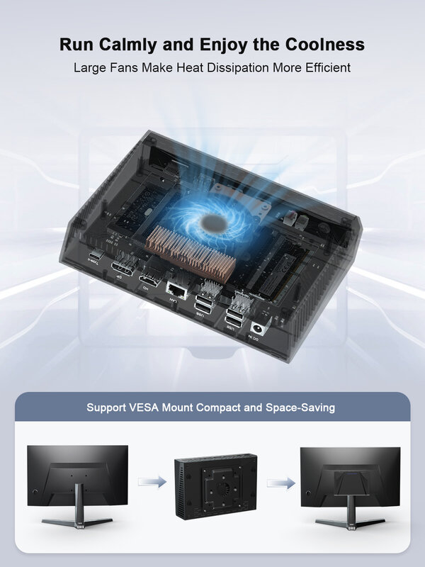 HYSTOU 10th Gen Gaming Mini PC Intel Core i5 i7 DDR4 8G 16G M.2 256G 512G Type-C USB TF Card Windows11 Game Computer