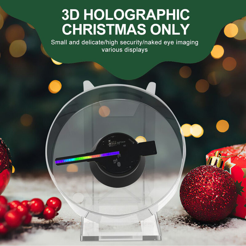 Mini budgétaire holographique 3D LED de bureau, lumière publicitaire, écran de ventilateur, hologramme, image, affichage vidéo, télécommande