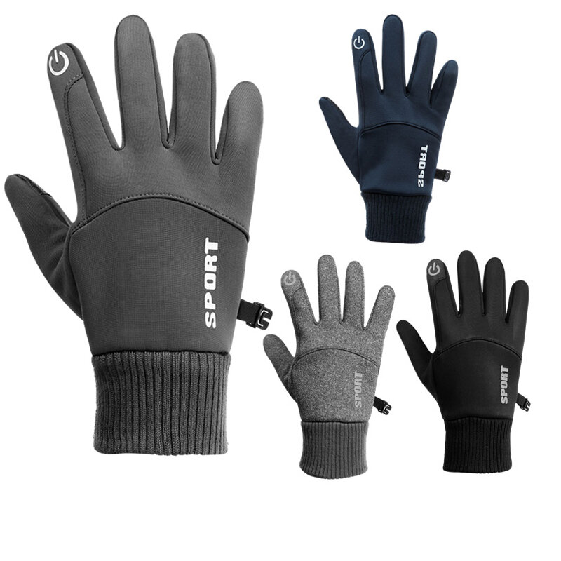 Зимние велосипедные перчатки, велосипедные теплые водонепроницаемые перчатки с закрытыми пальцами для езды на мотоцикле, спортивные Нескользящие лыжные перчатки
