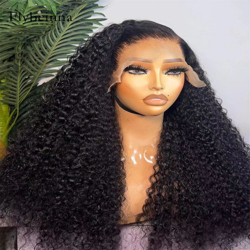 Kinky Curly Human Hair Lace Wig Long Length Natural Pre Plucked 13x4 Lace Front Wig Brazilian Remy 13x6 HD Lace Frontal Wigs