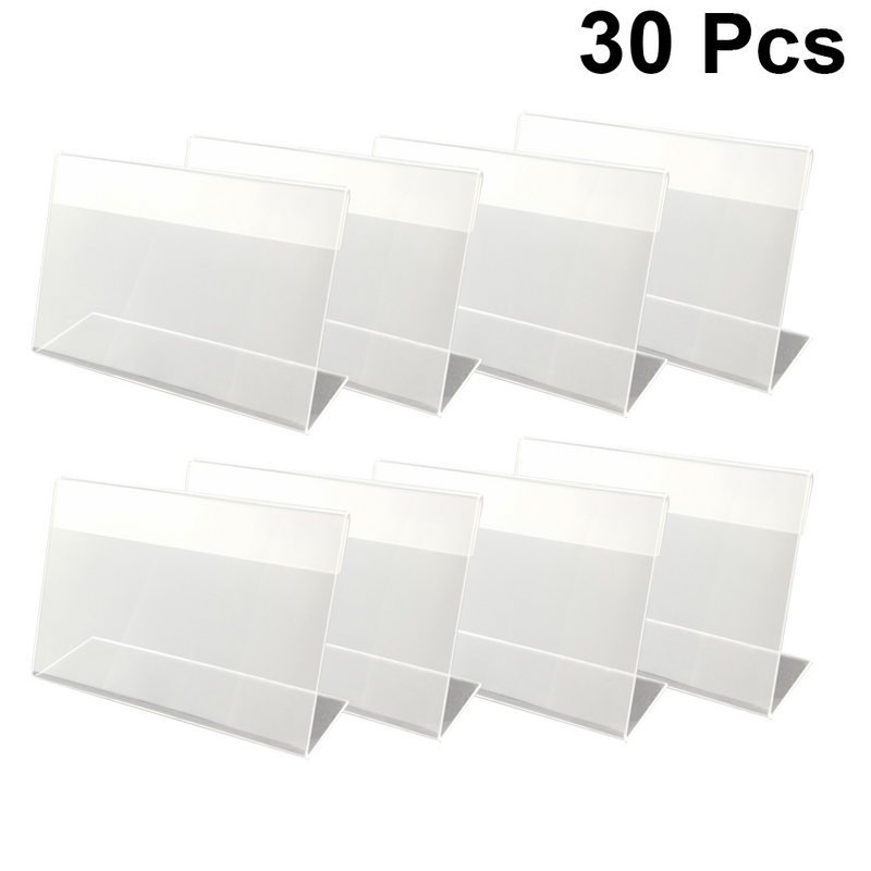 6x4cm Acrylic Shelf Sign Stands Holder Price Tags Premium Plastic Transparent Price Tag With Price Card L-Type Price Tag