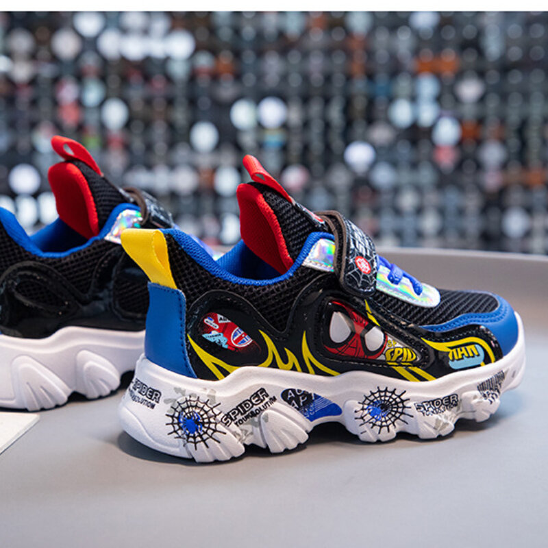 Disney Sepatu Kasual Anak-anak Sneaker Kartun Sepatu Lari Anak Laki-laki Fashion Sepatu Basket Siswa Sol Lunak Sepatu Biru