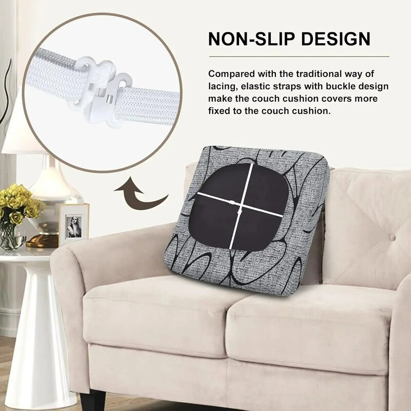 Couch Cushion Covers Replacement Couch Seat Covers Stretch Patterned Sofa Seat Slipcovers Washable Furniture Protectors