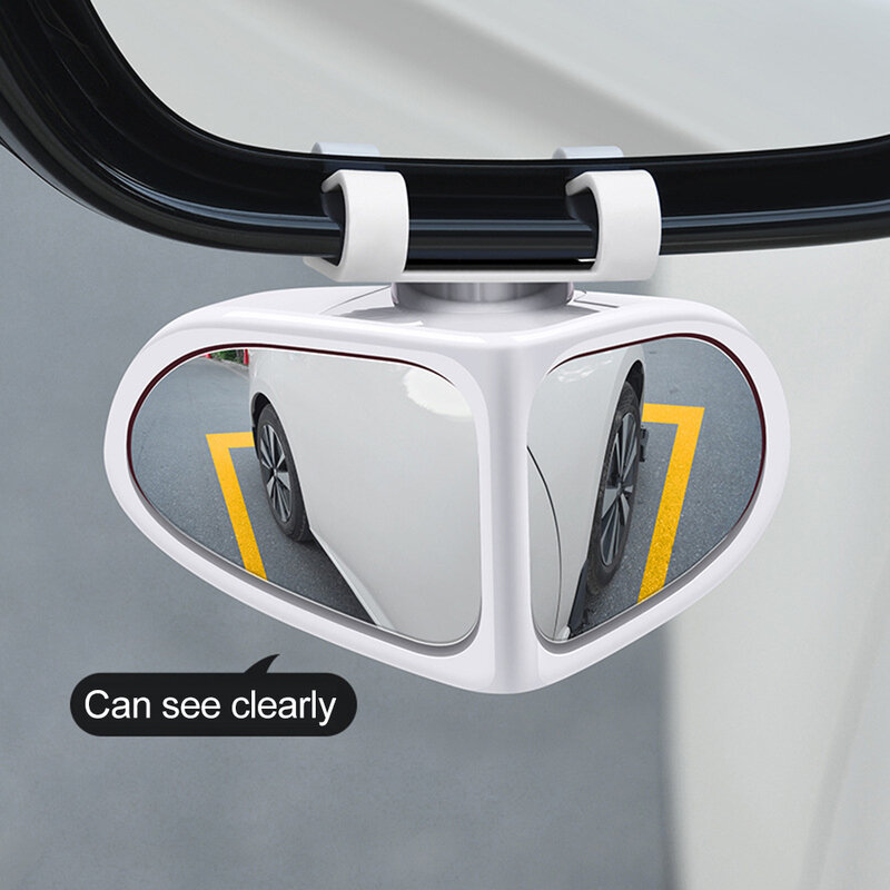 กระจกส่องจุดบอดสำหรับรถยนต์1ชิ้นมุมกว้าง2ด้านหมุนได้360องศากระจกมองหลังรถยนต์อุปกรณ์จอดรถ