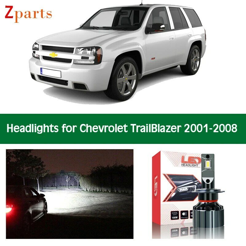 Car Headlight For Chevrolet TrailBlazer 2001 2002 2003 - 2008 Canbus Headlamp Low Beam High Beam Lighting Light Lamp Accessories