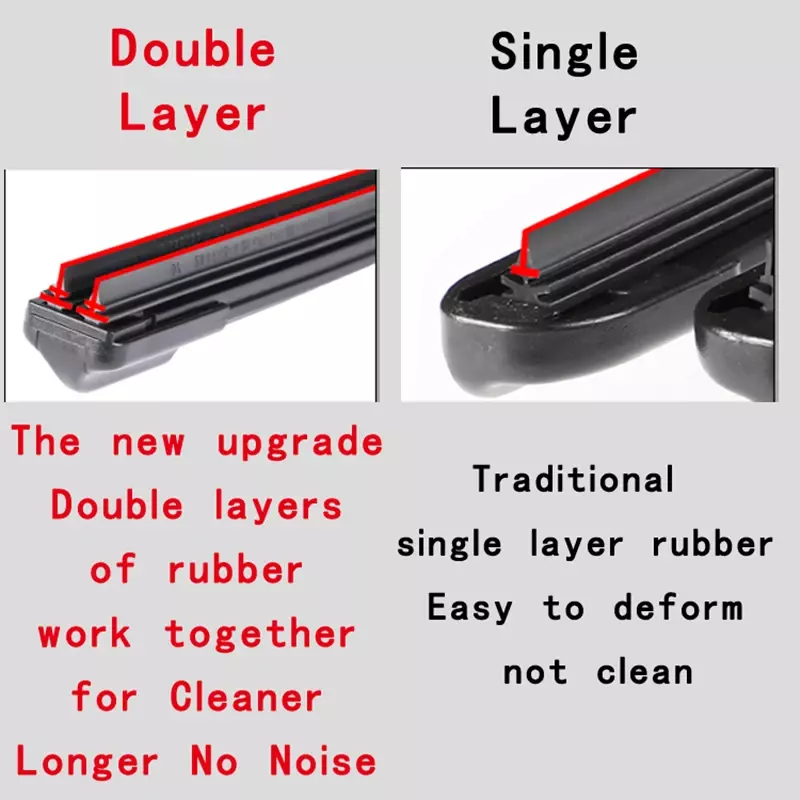For Toyota 4Runner N280 2010~2022 Frameless Front Window Winter Wiper Blades Rubber Cleaning Brushes Car Accessories U J Hook