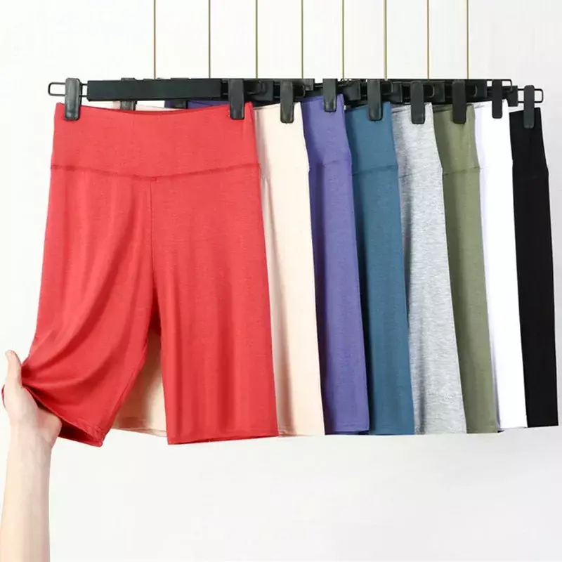 Pantalones cortos de seguridad para mujer, bragas elásticas de algodón, cintura alta, antirozaduras, 8XL