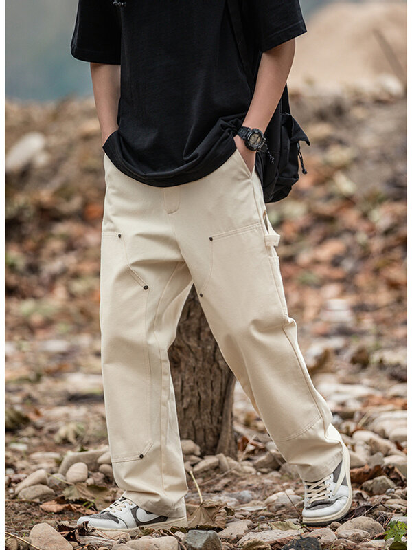 Wiele kieszeni spodnie męskie na co dzień z narzędziami luźne BF Streetwear spodnie Hip hopowe pantalony wszystkie pasujące w japońskim stylu Harajuku mody Z281