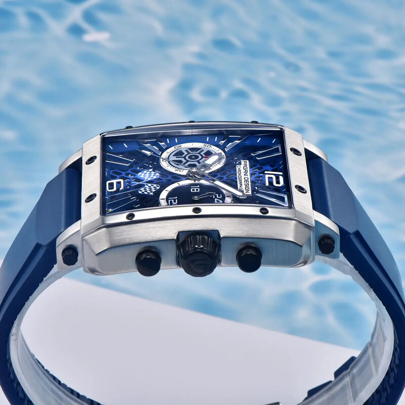 PAGANI DESIGN-Reloj analógico de acero inoxidable para Hombre, accesorio de pulsera de cuarzo resistente al agua con movimiento japonés TMI VK64, complemento masculino de marca de lujo con diseño de zafiro, ideal para negocios