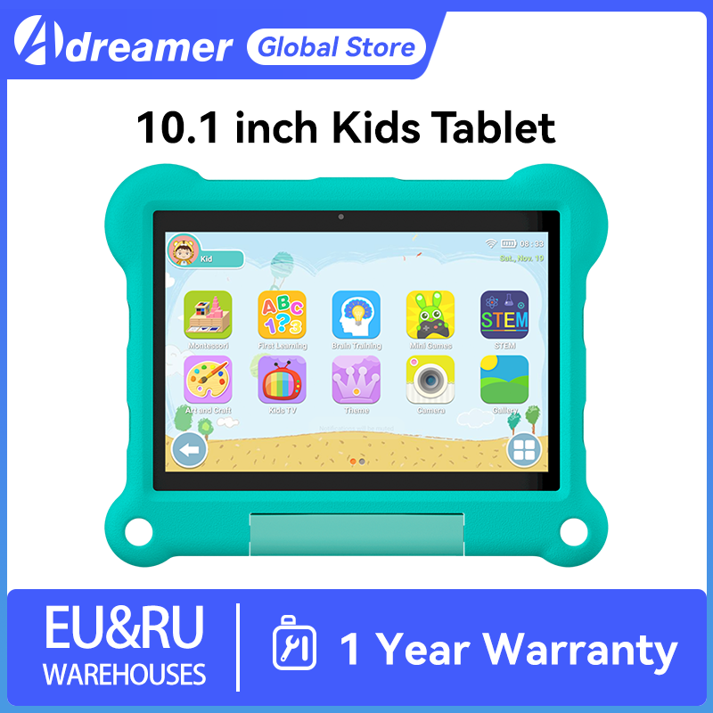 Adreamer KidsPad10 10.1นิ้วแท็บเล็ตสำหรับเด็กแอนดรอยด์11แปดคอร์4GB 64GB ROM 4G LTE 6000mAh