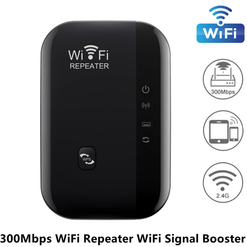 Penguat sinyal WiFi, Repeater WiFi 300Mbps, penguat sinyal WiFi 802.11N jarak jauh nirkabel, poin akses Wi-Fi