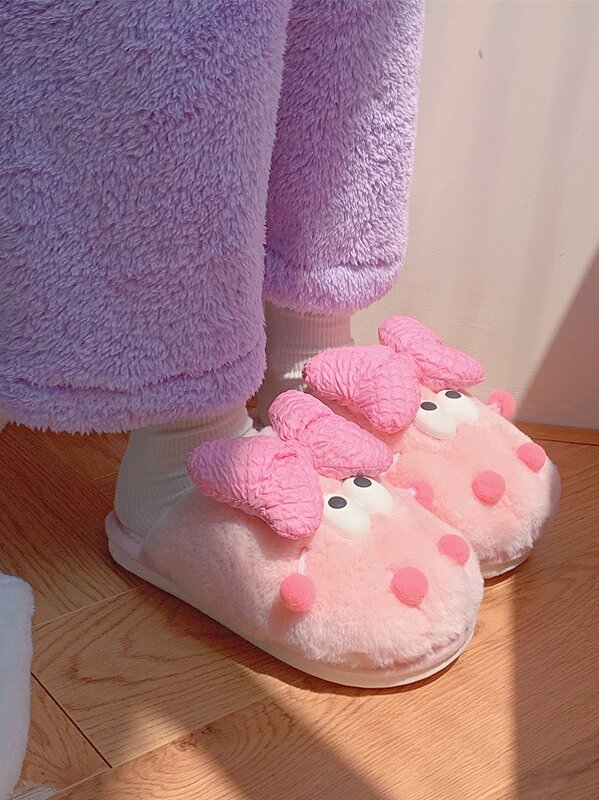 Women's Home Slipper 2023 Autumn And Winter Inns Cartoon Cute Baotou Cotton Slippers Home Warm Plush Slipper Baby Shoes