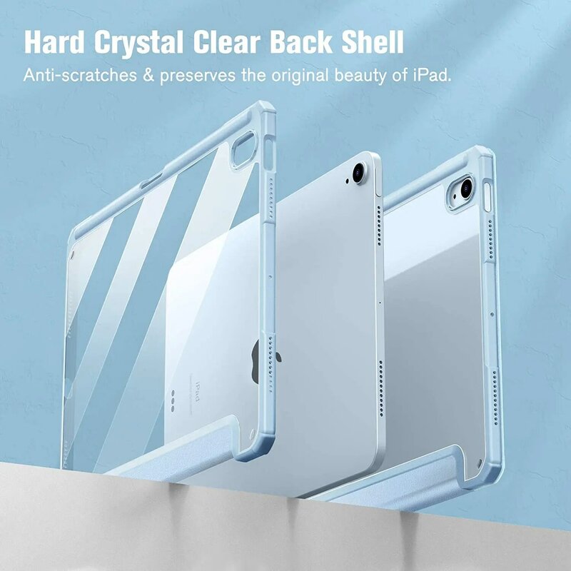 For iPad Case 10.2 9th 8th 7th 10 10th Generation Pro 11 12.9 2022 Cover Clear Pencil Holder Funda For iPad Air 5 4 10.9 Cases