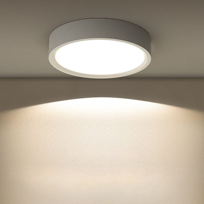 Ultra-fino redondo LED Downlight, superfície montada luz de teto, iluminação interior, corredor e entrada