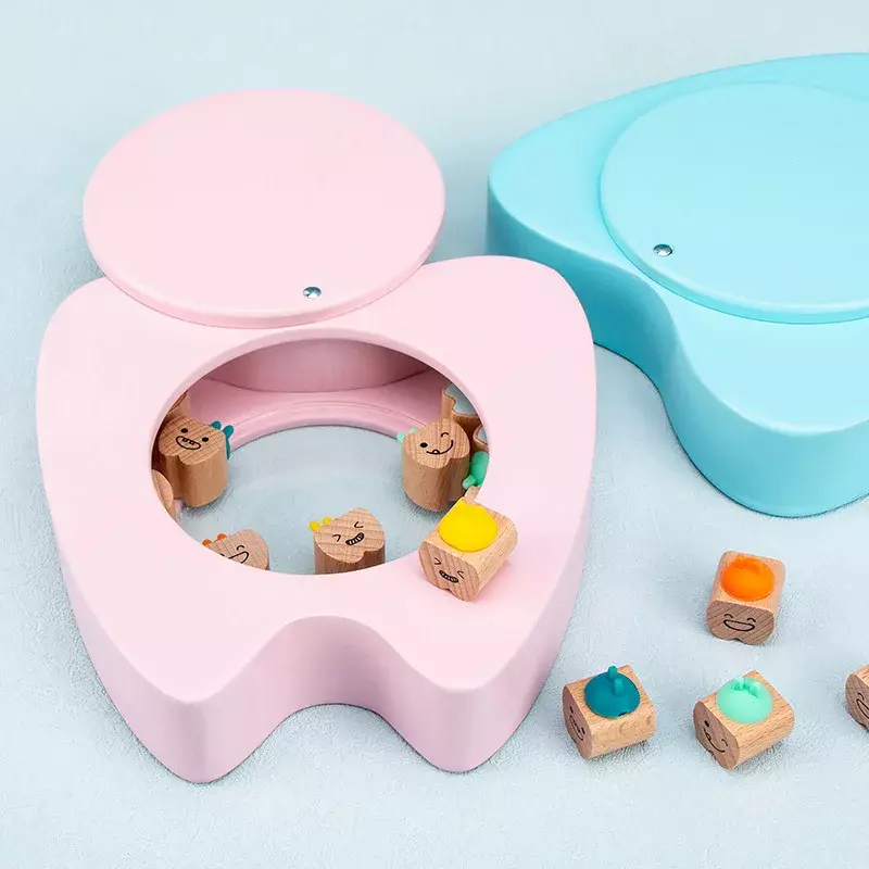 Baby Tooth Box Wooden Box for Child Teeth Gift Box for Baby Boy Baby Teeth Keepsake Box Organizer Tooth Fairy Box M