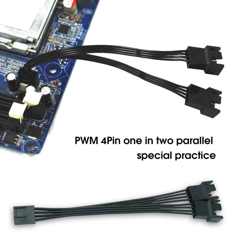 Profissional PWM Fan Splitter Cable, cobre, 1 a 2 4 Pin, PWM Fan Extensão, PC Fan Power Cable, 13,5 centímetros