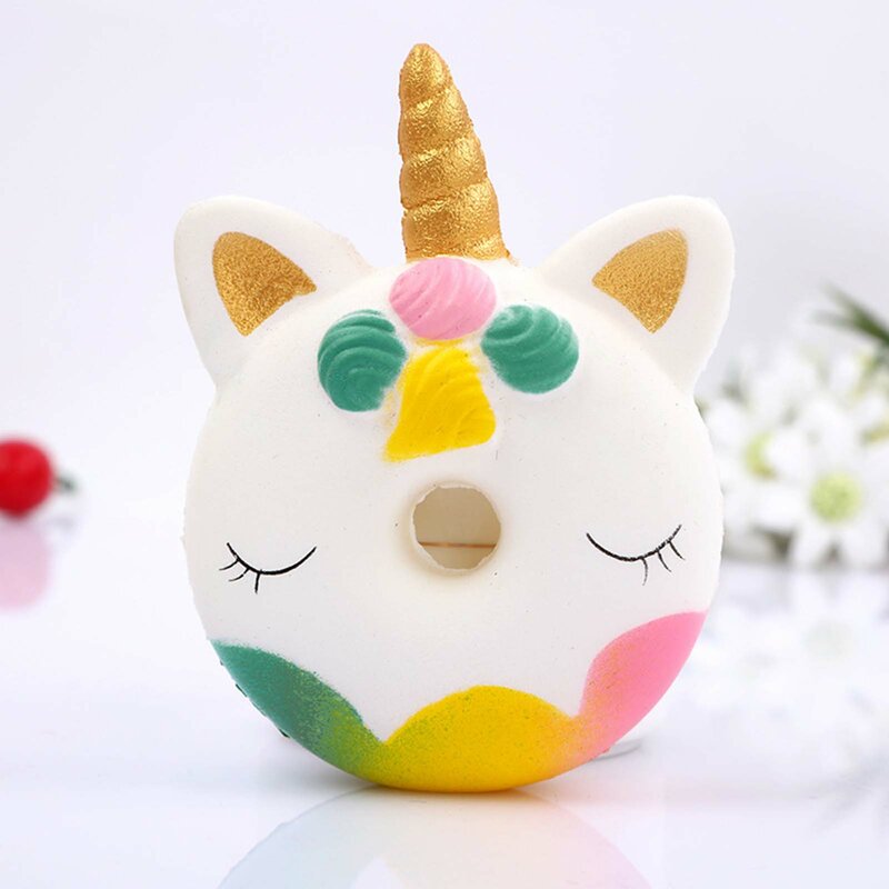 Unicorn Donuts Squeeze Toys Cartoon Stress Relief Toys Decompression Dolls for Kids Child Boys Girls