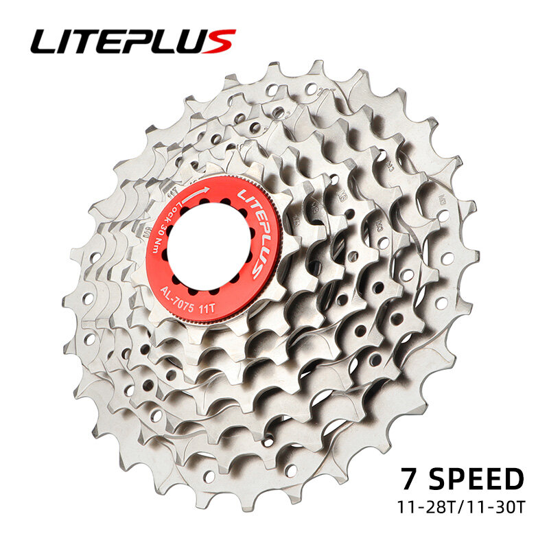 Liteplus 7 Kecepatan Freewheel 11-28T 11-30T untuk Sepeda Lipat Bropengeras Retrofit Di Luar 7 Kaset Kecepatan
