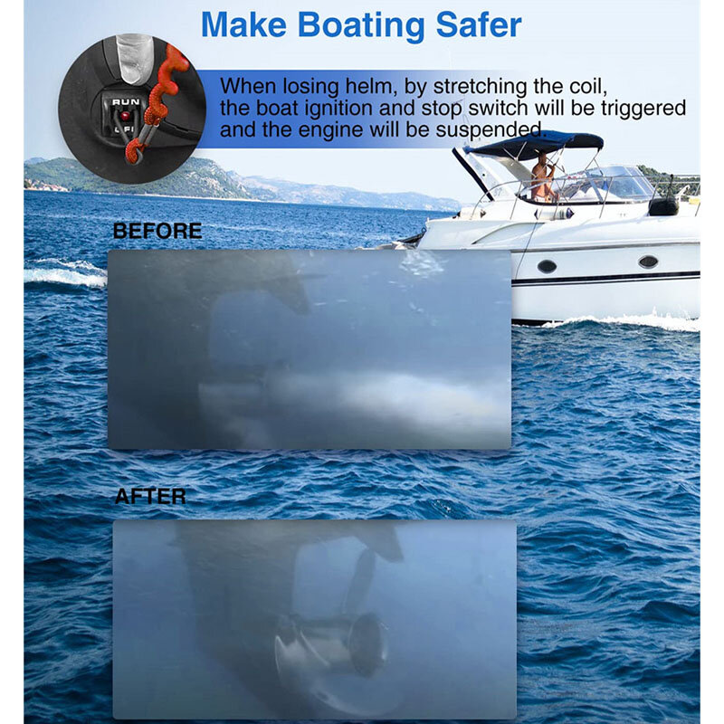 8m0092850 Boat Kill Switch Lanyard Bootmotor Noodstop Schakelaar Veiligheid Lanyard Koord Ketting Voor Kwik Mercruiser Oceaangebruik