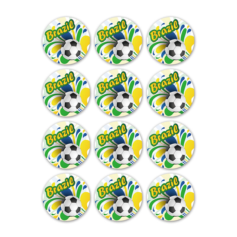 40 шт., 3 см, Мультяшные спортивные наклейки для футбола, наклейка для футбола для мальчиков, одинарное Цветовое оформление для футбольного клуба