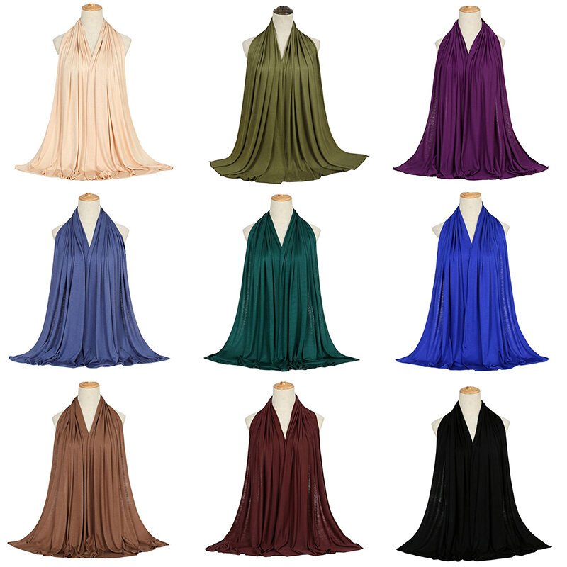 Écharpe Hijab en Modal pour Femme Musulmane, Châle, Turban, Enveloppe de Sauna, 1 Pièce