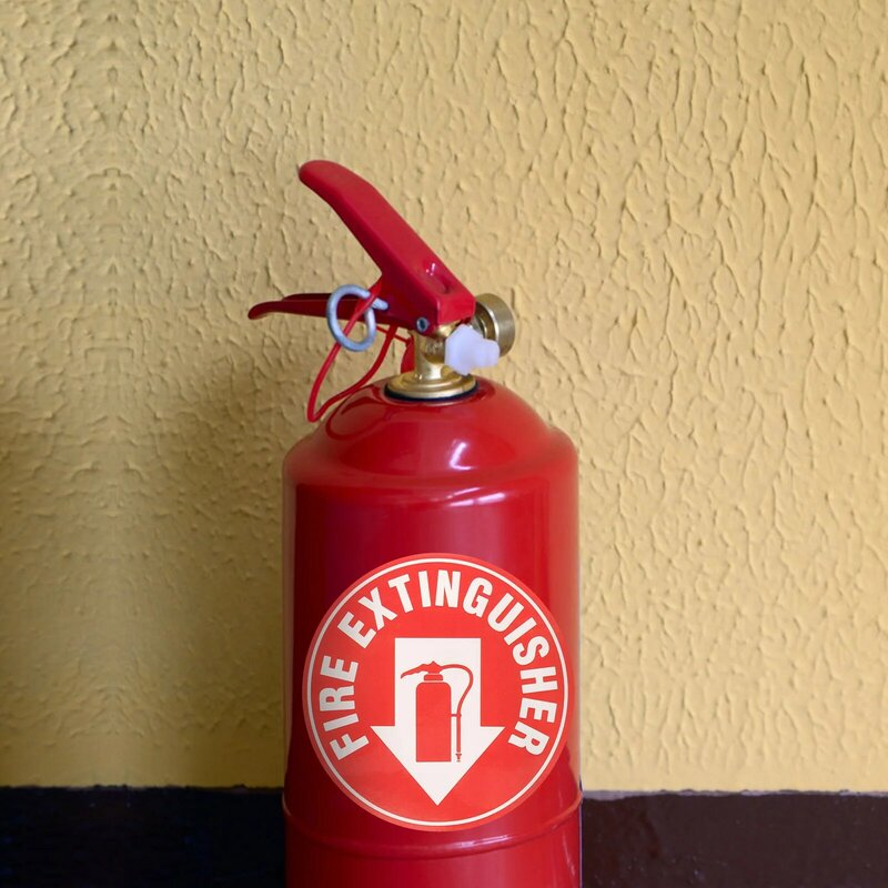 Pegatina de extintor de incendios, calcomanía redonda para oficina, autoadhesiva, impermeable, 3 piezas