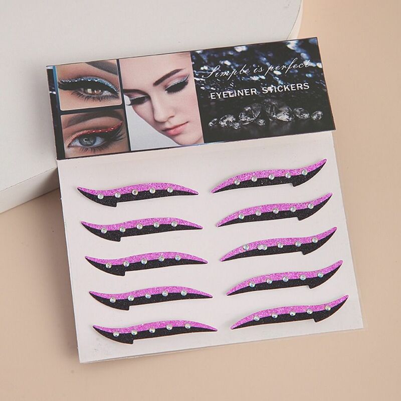 15 paia di adesivi per Eyeliner con piega di cristallo Bling adesivi per Eyeliner riutilizzabili impermeabili alla moda nuovi autoadesivi