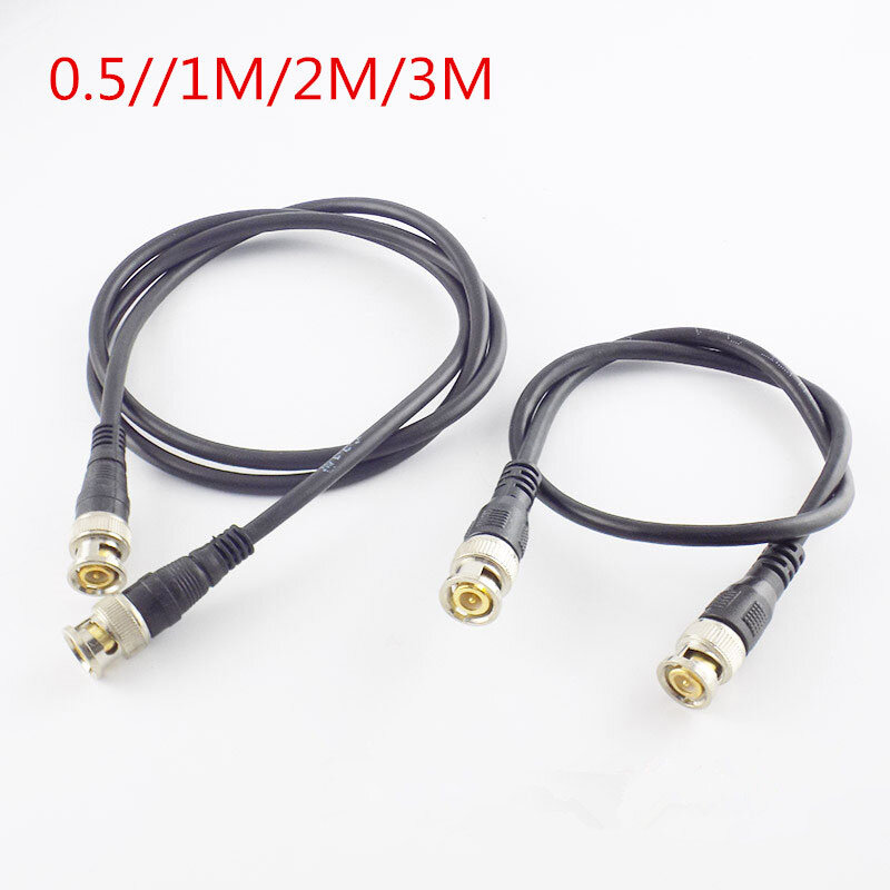 0.5M/1M/2M/3M BNC maschio a BNC maschio adattatore connettore cavo Pigtail cavo per telecamera CCTV BNC accessori per cavi di collegamento D6