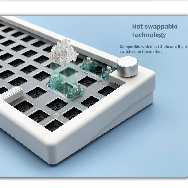 Junta de teclado mecánico intercambiable con Bluetooth 2,4G RGB de 3 modos para la colección AliExpress
