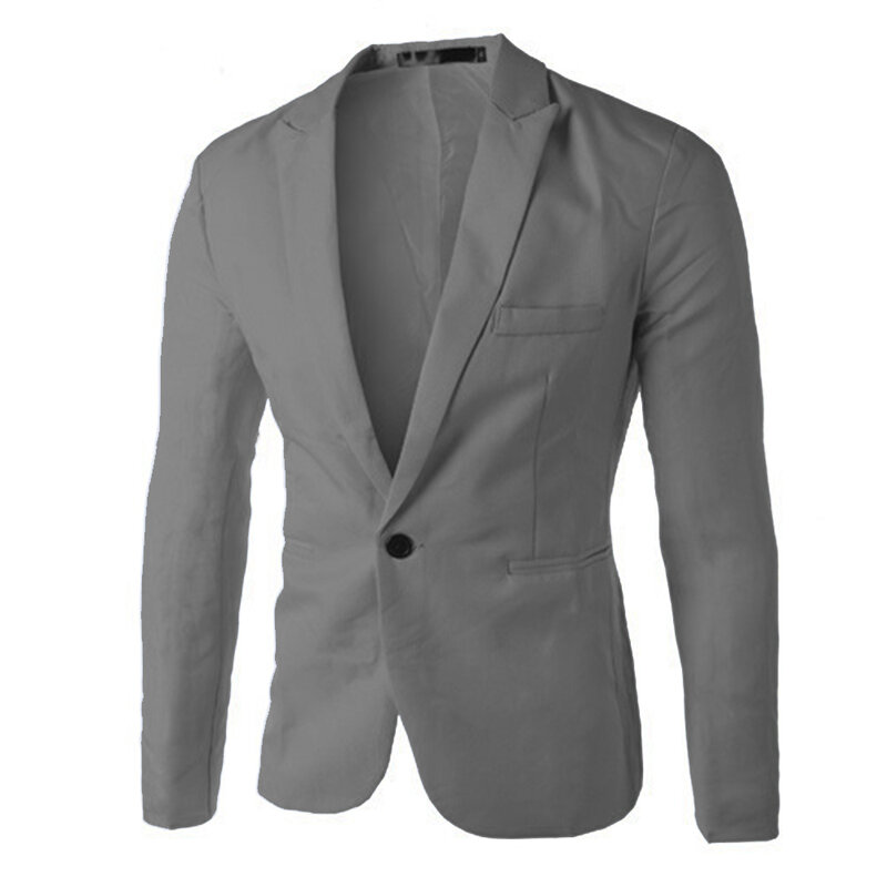Jaket Blazer Formal bisnis pria, jaket kasual Slim Fit, mantel Atasan kerja