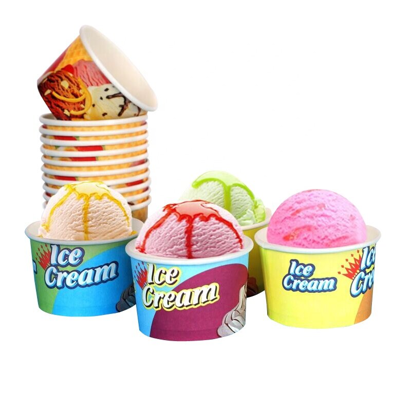 Gobelet à glace recyclable pour enfants, produit personnalisé, logo personnalisé, bol en papier Pla Chicken