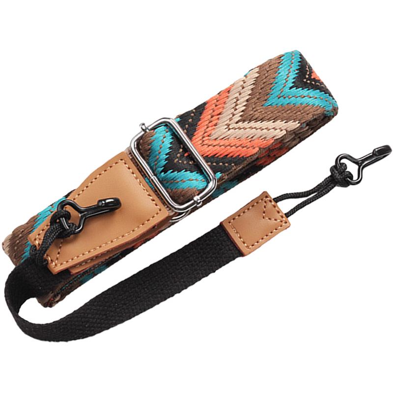 Crochet réglable double J pour ceinture de ukulélé, clip sans perçage, ceinture en nylon multicolore chic