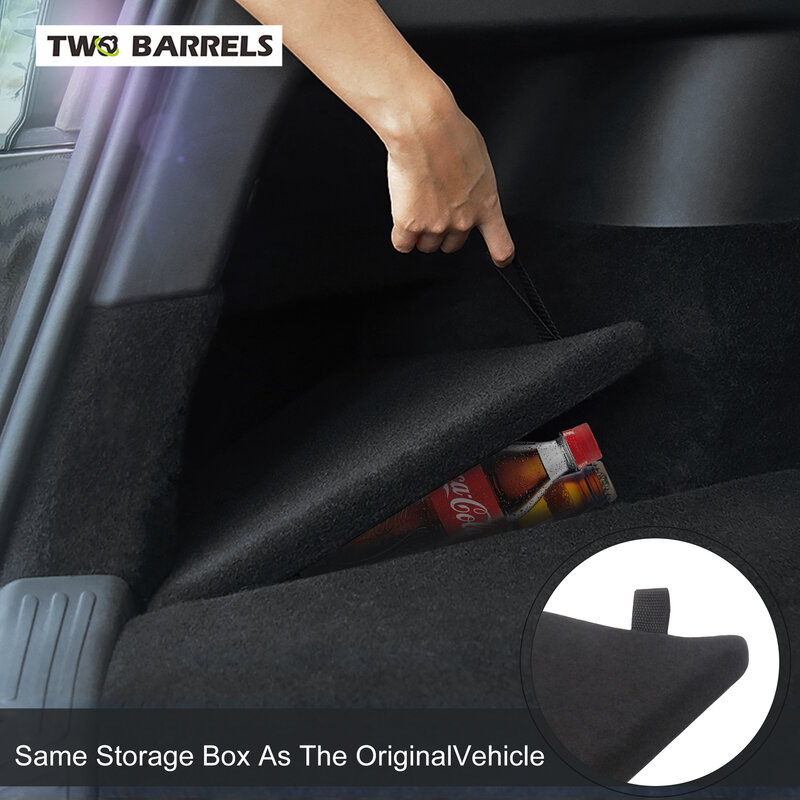 Twobarrels สำหรับเบอร์ลินทำรุ่น5ที่นั่ง Y ถังเก็บของด้านหลังท้ายรถ Tesla อุปกรณ์เก็บของ2023กล่อง TPE และฝาปิดพรม