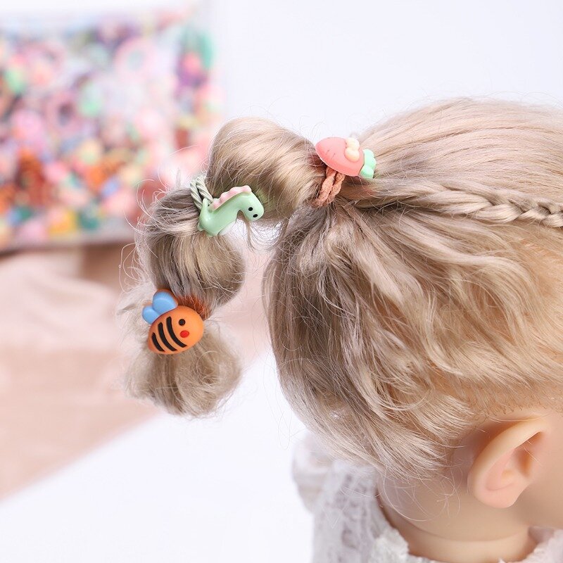 Karet gelang anak-anak, 10-50 buah karet gelang anak-anak tidak merusak rambut elastis anak perempuan, tali kepala bayi ikat rambut Scrunchies rambut