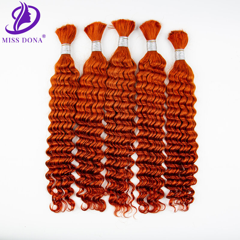 16-28 Inch Deep Wave Bundles Red Color Human Hair Curly Virgin Hair Bundles No Weft Extensions