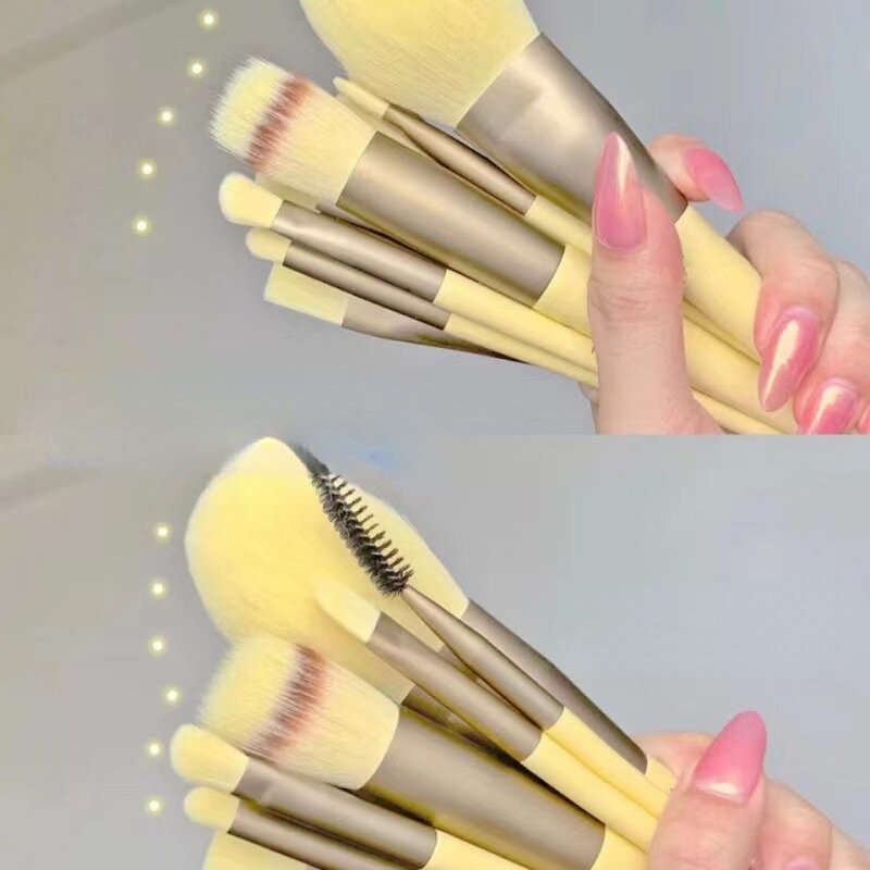 New Yellow Cosmetic Brush Make Up Brushes Set Eye Shadow Foundation for Women EyeShadow Blush Powder Blending Beauty Makeup Tool