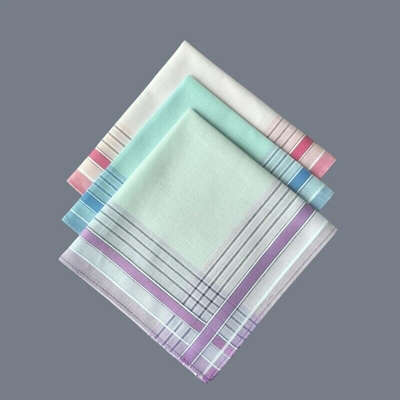 3 stks/set lichtgewicht zakdoek gestreept patroon zacht wasbaar pochet