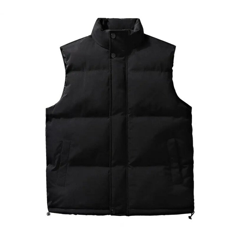 Men Vest jacket Waistcoat Padded Stand Collar Zip Up with Pockets куртка женская